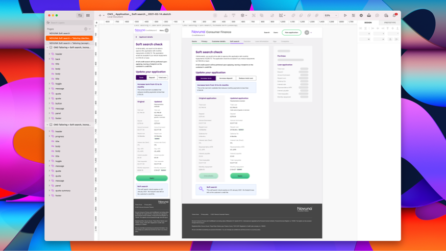 Novuna Consumer Finance designs for mobile and desktop